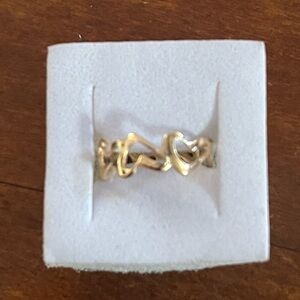 Chic Gold-Tone Heart Ring